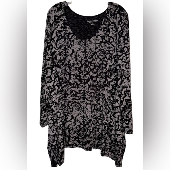 Soft Surroundings Tops - Soft  Surroundings Tunic Dress Size 1XL stretchy and comfy black gray pattern.